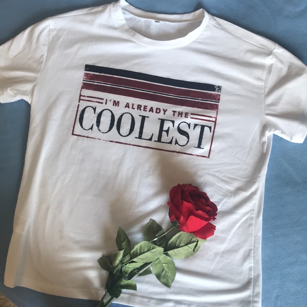 white basic tee with print - Picture 3 of 3